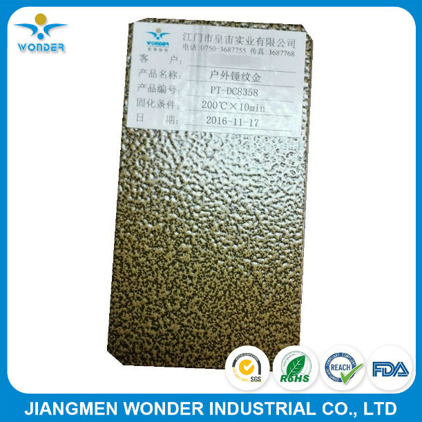 Electrostatic Spray Crack Effect Finish Gold Color Powder Coating