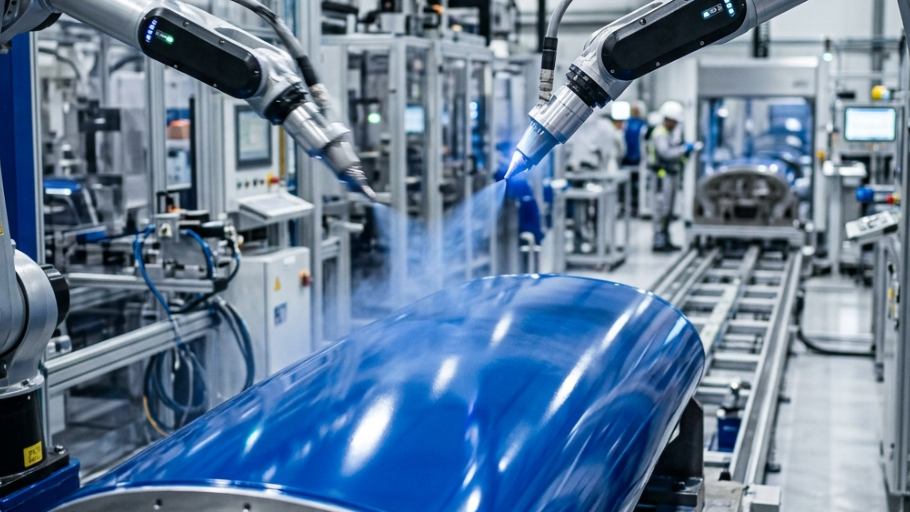 Double-coated powder coating